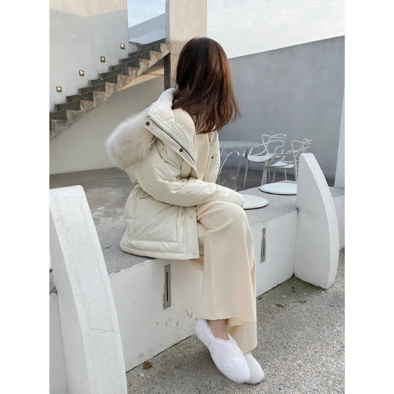 Women's high-waist wide-leg knitted trousers in black with straight-leg design and 95cm length