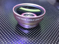Mobile phone wide angle lens attachment in black, gold, rose gold, and silver colours showing 0.45X magnification