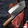 Stainless steel kitchen knife with 320mm blade, 2.3mm thickness, and 40cr13 steel construction