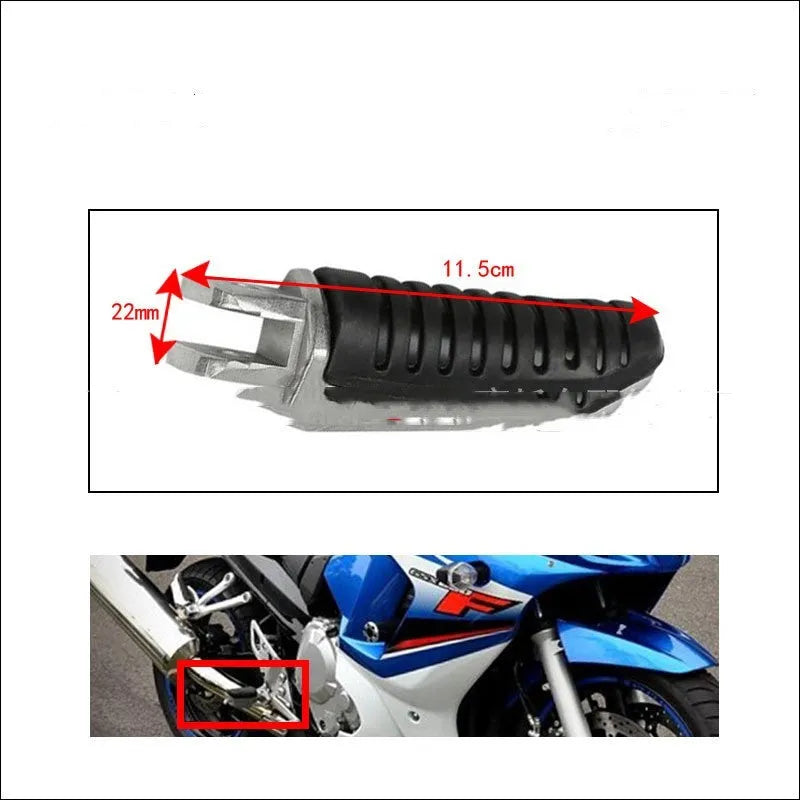 Black aluminium alloy motorcycle pedals set for Suzuki GSX1300R Hayabusa and V-Strom compatibility