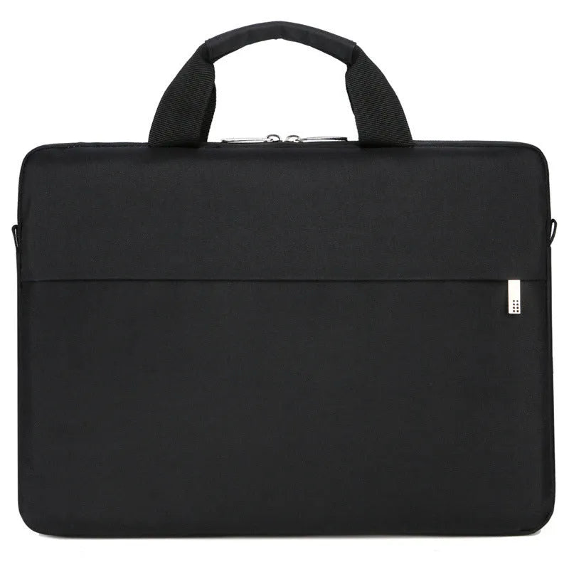 Ultra-thin Oxford cloth laptop shoulder bag for 13-inch notebook with zipper, liner, and zip pocket.