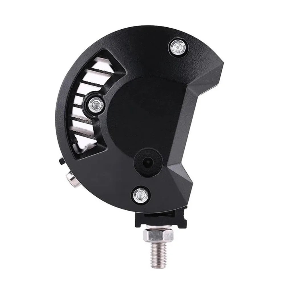Black 5-inch LED off-road work light with die-cast aluminium housing and bracket
