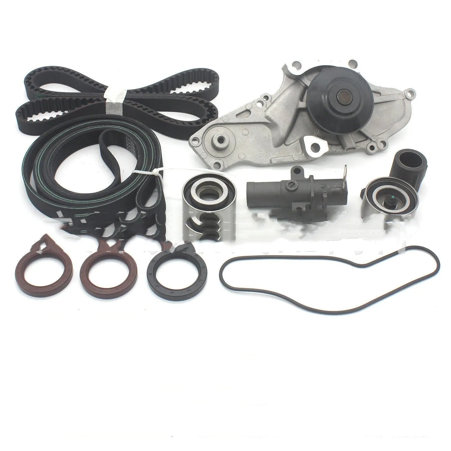Metal belt and water pump assembly components measuring 28cm length, 18cm width, 16cm height