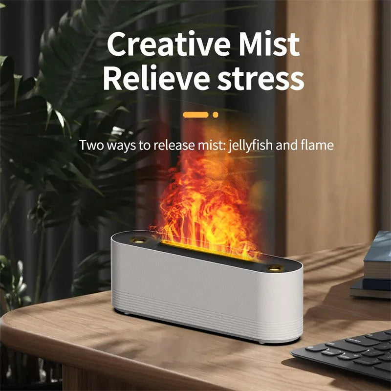 Black Flame Air ultrasonic humidifier diffuser with coloured LED lights and mist output