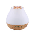 Wood grain USB aroma diffuser with colourful LED lights and essential oil bottle