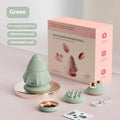 Rechargeable neck massager with hot compress, multi-head silicone design, gift box, and charging cable
