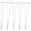 White PP plastic car window flag bracket set showing 10 poles with clip mechanism for vehicle flag display