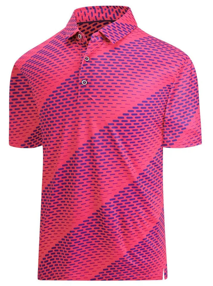 3D printing men's short sleeve t-shirt with zipper decorations on mesh fabric in Japanese retro style