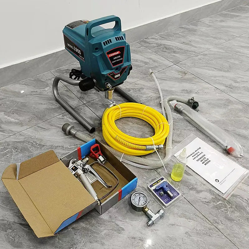 110V portable electric latex paint sprayer kit with spray gun and 10m high-pressure pipe