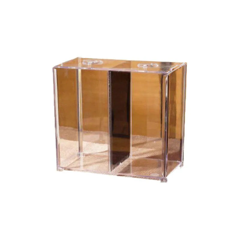 Thickened acrylic fish tank building block, single grid cylinder with blue glass and spotlight, tabletop use, blue colour option.