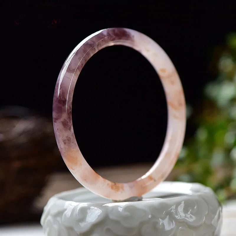Violet jade women's bracelet with geometric design and size options