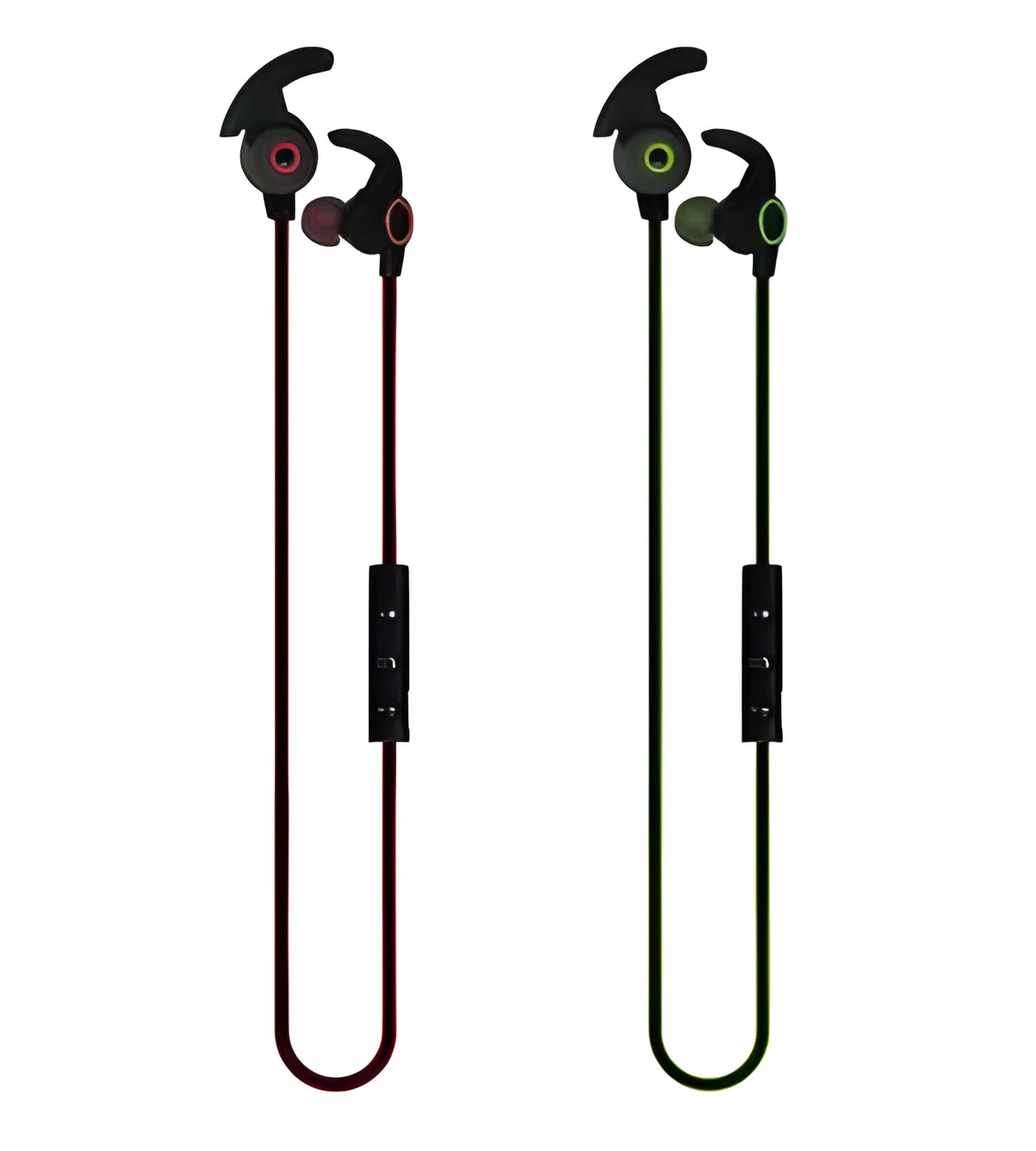 AMW-810 wireless Bluetooth headset for OPPO and VIVO mobile phones, shown in Blue and Red colour options