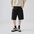 Men's loose fit casual shorts in cotton lyocell blend fabric apricot dark gray black colour options