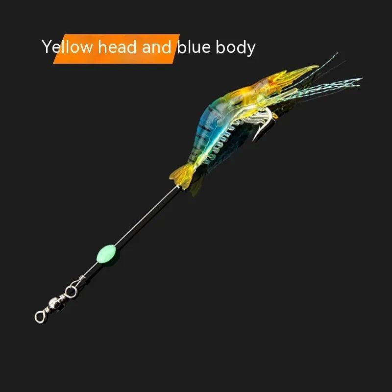 Luer soft fishing lure with pre-attached hook in selected colour from six available patterns