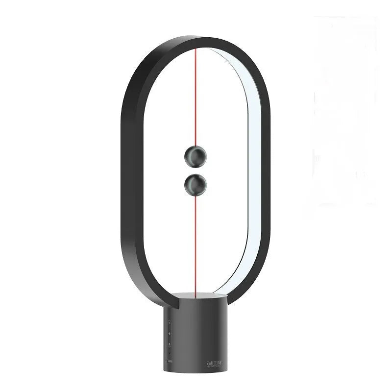 Mini magnetic switch USB LED table lamp with floating switch, plastic shade, available in black, green, pink, red, white, and wooden colour.