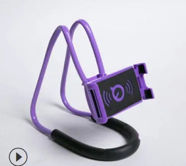 White universal phone holder with 360-degree rotation mechanism holding a smartphone
