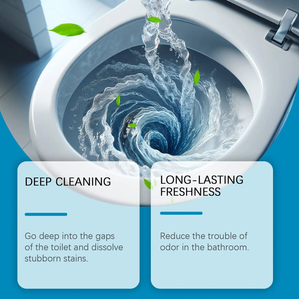 Toilet cleaning powder sachets with sodium bicarbonate formula for removing urine stains and odours