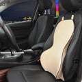 Memory cotton car waist back cushion in solid colour on car seat showing lumbar support position