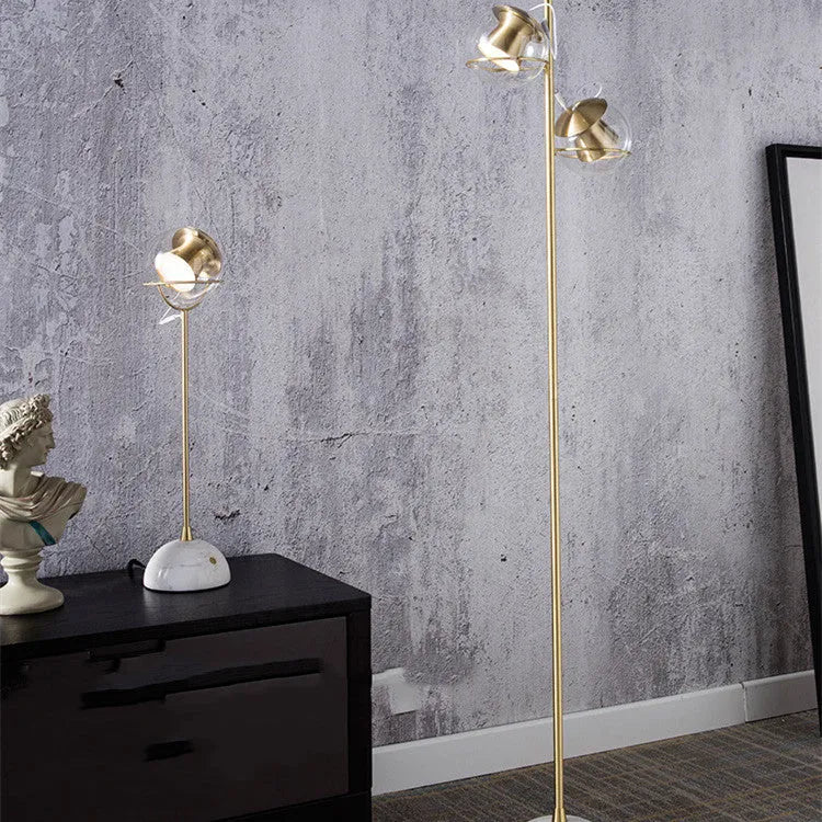 Glass lampshade dimmable desk lamp with touch switch and adjustable 6-10W LED lighting