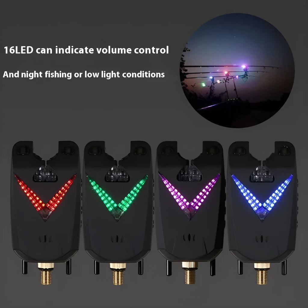 Wireless fishing electronic alarm with ABS plastic housing and one-for-four receiver system
