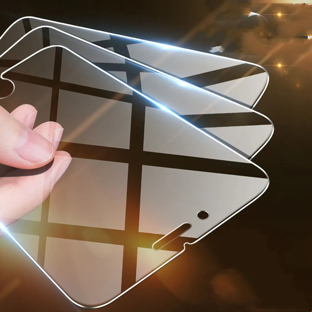 Tempered glass screen protector for iPhone with anti-fingerprint coating and transparent design