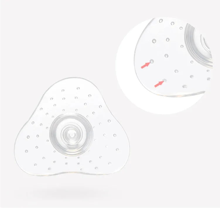 Silicone nipple protectors for breastfeeding mothers in transparent and pink colours
