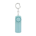 Compact pink self-defence alarm showing 86mm length with activation button and LED light