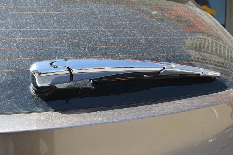 Four silvery ABS plastic rear wiper cover trims for Hyundai 2010 models on white background