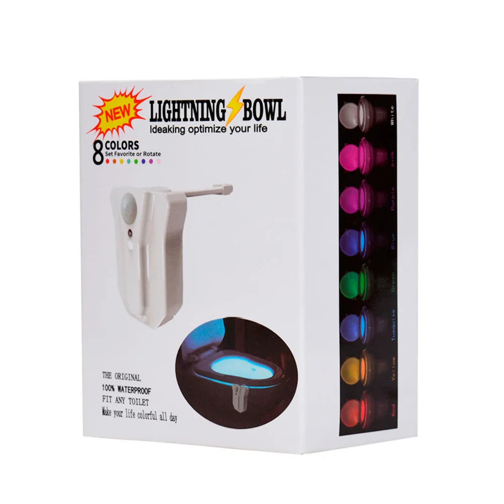8-colour LED toilet light with motion sensor and foldable stick, 7 x 5.5 x 10.5 cm, IP65, ABS body