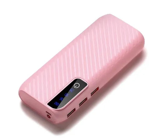 20000mAh portable mini power bank measuring 142x64x23mm with dual USB outputs for charging two devices simultaneously