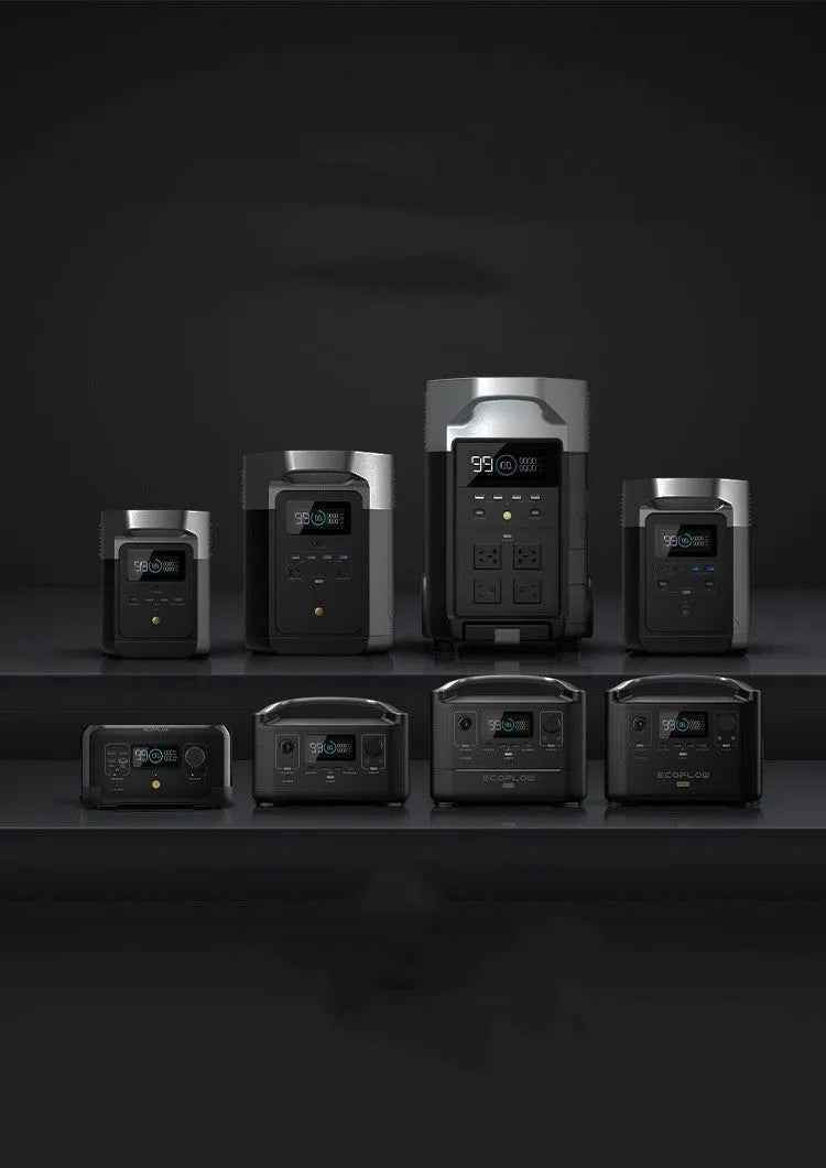 RIVER Pro 720Wh portable power station with multiple charging ports and solar panel connection