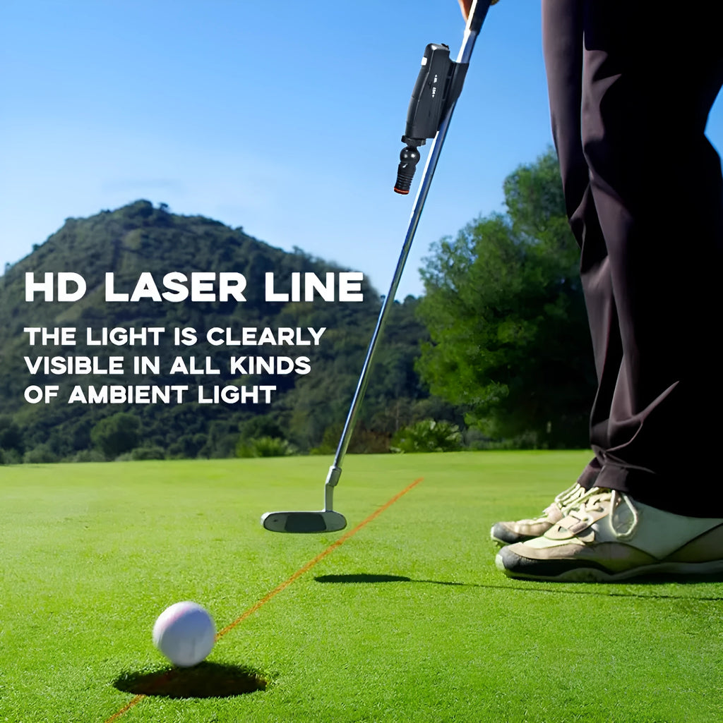 Black golf laser aiming instrument for push cart putting alignment