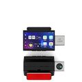 Black 4G front and rear car camera tachograph system with touch screen display