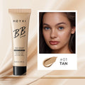 Waterproof BB cream in four shades (01, 02, 03, 04) with 12-hour wear for universal skin types