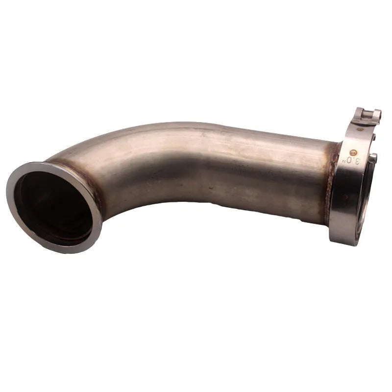 Stainless steel V-shaped clamp pipe and foot downpipe plumbing fitting.