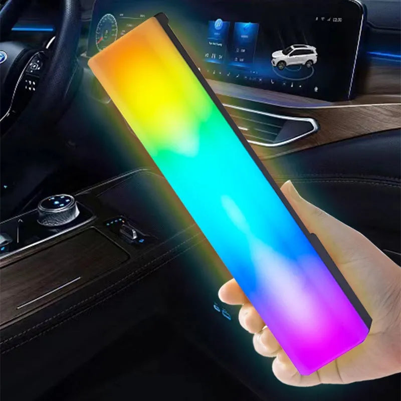 Compact 5.2cm × 4.5cm × 24.5cm RGB table lamp with voice-activated colour changes for gaming decor
