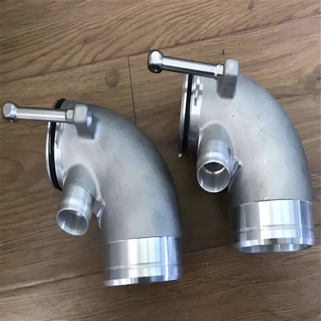 Black aluminium alloy 90-degree turbocharger inlet elbow pipe for modified car engines
