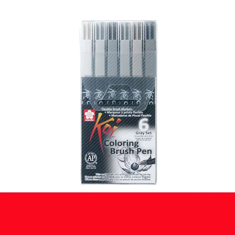 Set of water-based watercolour markers with soft brush tips in a 12-colour case.
