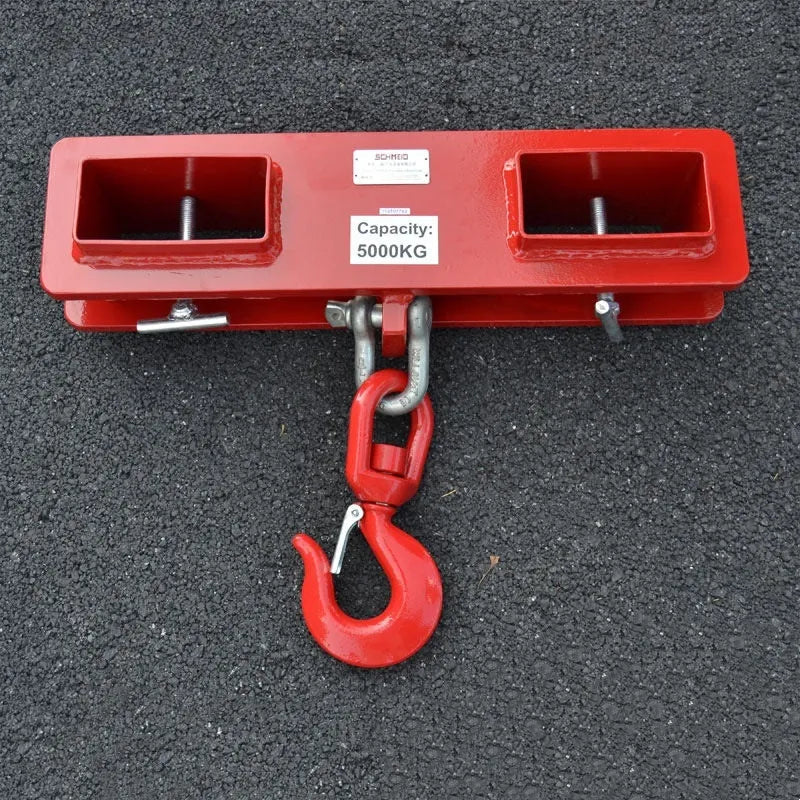 Rotatable drum crane locking forklift hook with safety device and 500kg capacity on forklift forks
