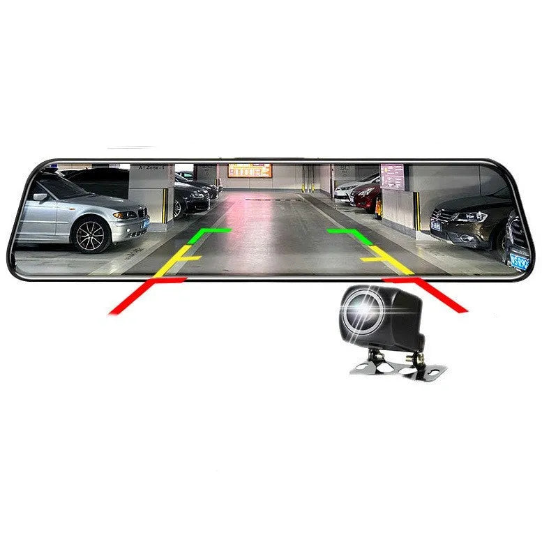 10-inch touchscreen car dashboard camera with front and rear dual-lens 1080p recording system