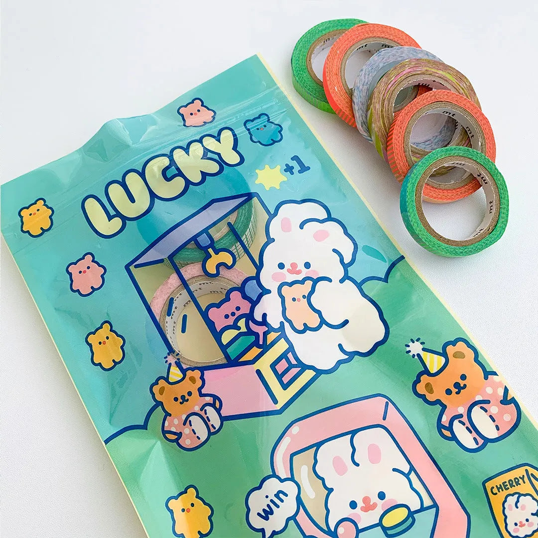 Rabbit-themed sealing pocket packaging bag in rectangular shape with double-layer 8 silk construction