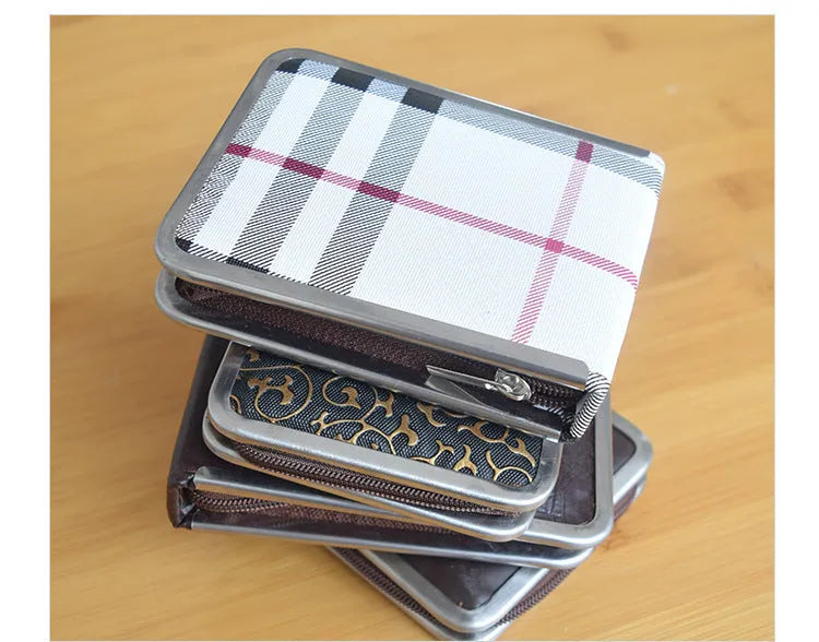 Nine-piece stainless steel nail clipper and manicure set in compact 10cm case, random colour, 123g
