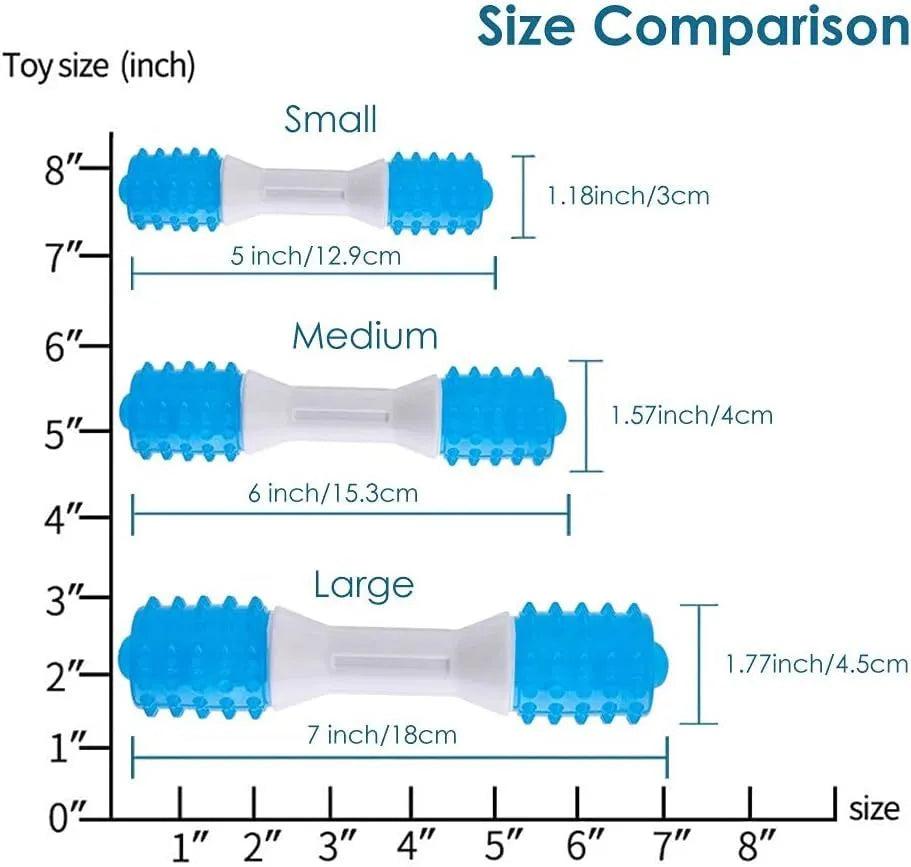 Dual-colour puppy teething chew toy with dual-hardness PU rubber for dental health and teething relief