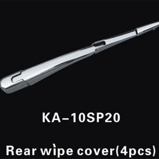 Four silvery ABS plastic rear wiper cover trims for Hyundai 2010 models on white background
