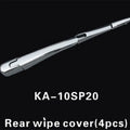 Four silvery ABS plastic rear wiper cover trims for Hyundai 2010 models on white background