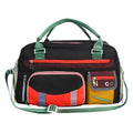 Large black sports shoulder messenger bag with a khaki colour option.