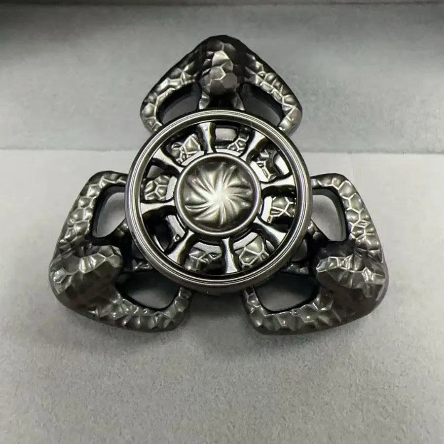 Alloy metal flame butterfly design fingertip spinning gyro fidget toy