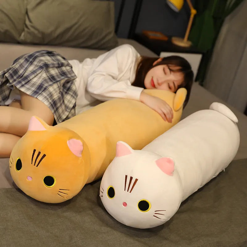 Large cartoon cat plush toy stuffed doll in super soft crystal plush fabric