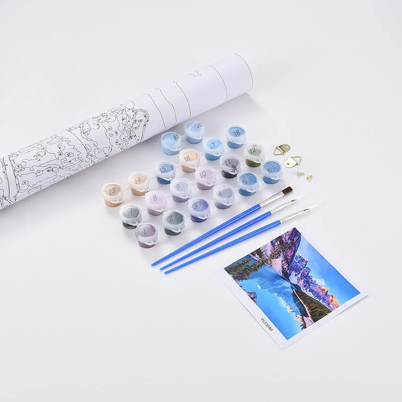 DIY digital oil painting kit for 40x50 cm blue ocean scenery canvas art