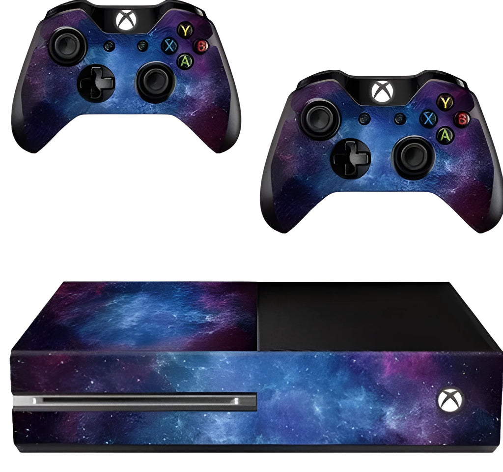 Five blue matte finish film skin stickers for Xbox One console protection.